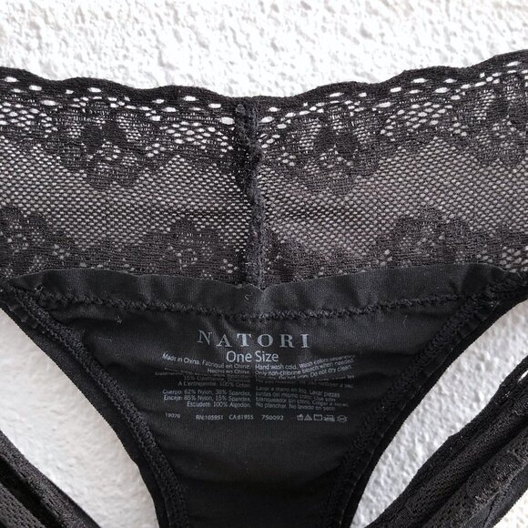 NATORI Bliss Perfection Black Thong One Size - Picture 6 of 6